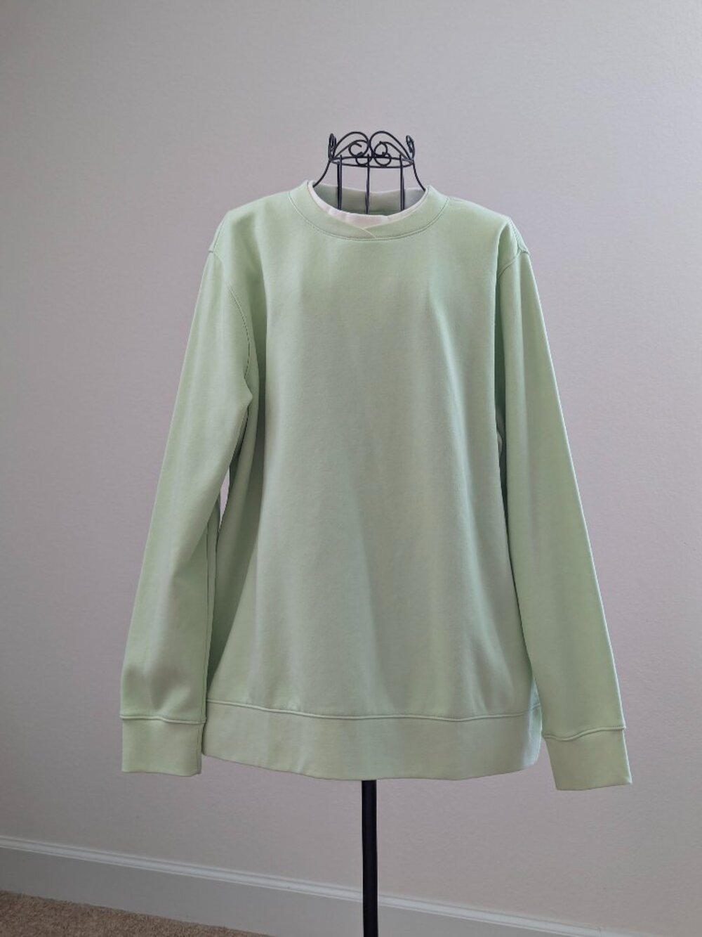 NWOT Laura Scott XL Mint Green Fleece Crewneck Sweatshirt